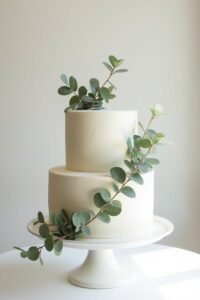 elegant eucalyptus wedding cakes