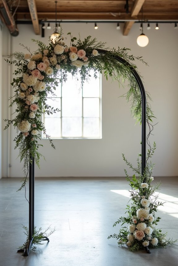 elegant floral metal arch