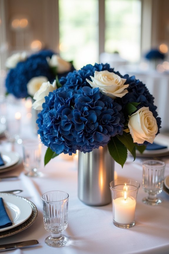 elegant floral navy arrangements