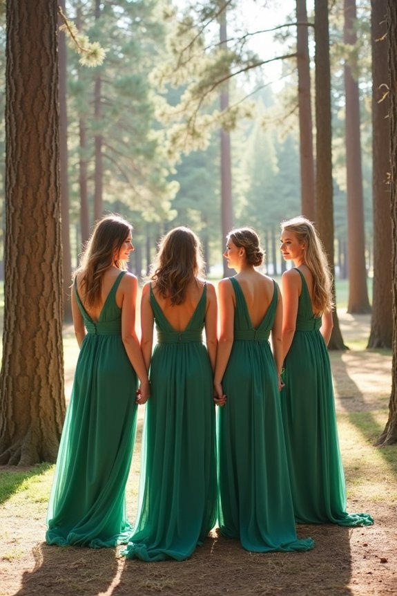 elegant forest green dresses