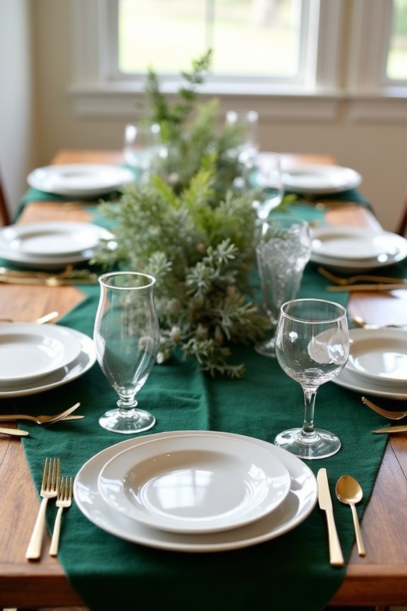 elegant forest green settings