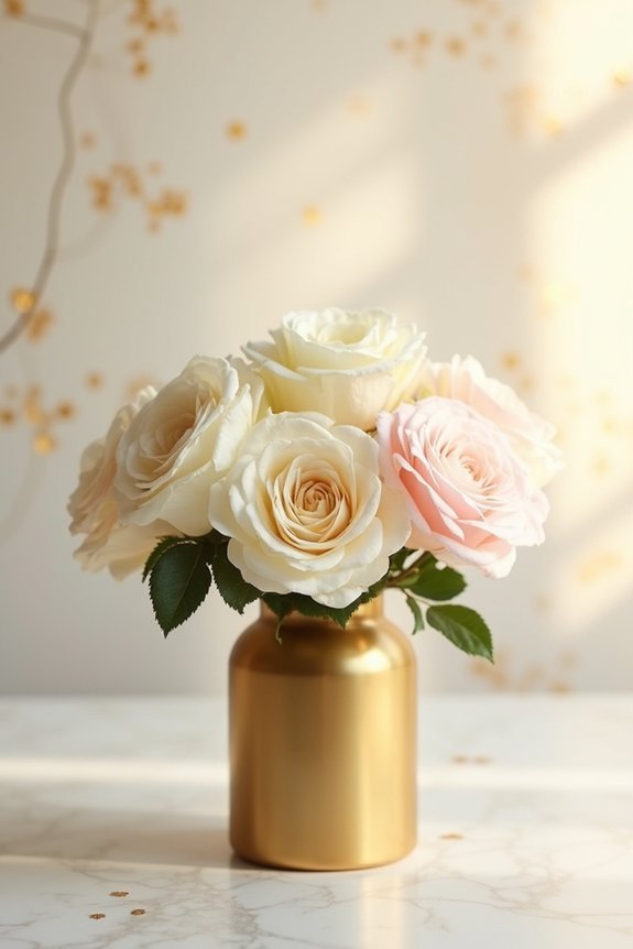 elegant gold vase arrangements