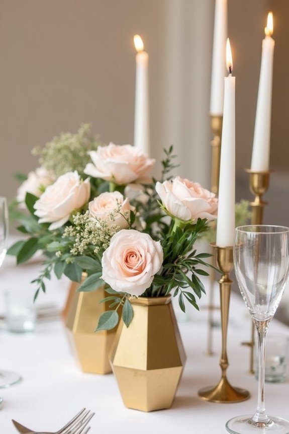 elegant gold wedding centerpieces