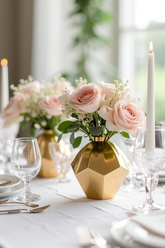 elegant gold wedding centerpieces