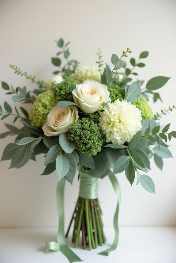 elegant green wedding flowers