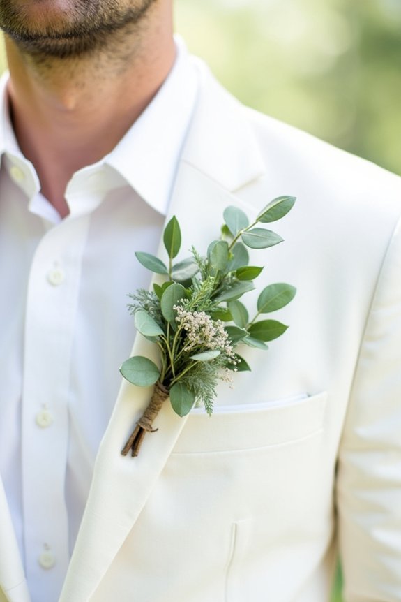 elegant greenery boutonniere inspirations