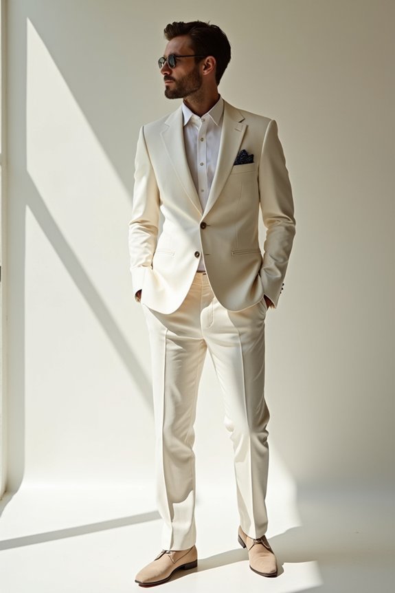 elegant groomsmen ivory suits