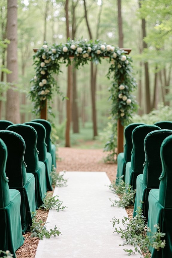 elegant hunter green accents