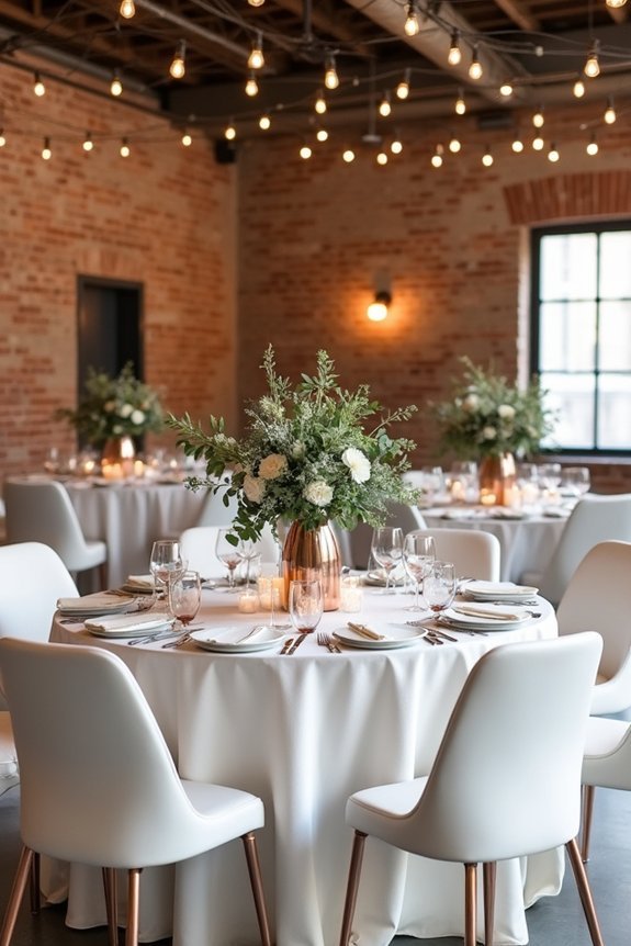 elegant industrial wedding styling