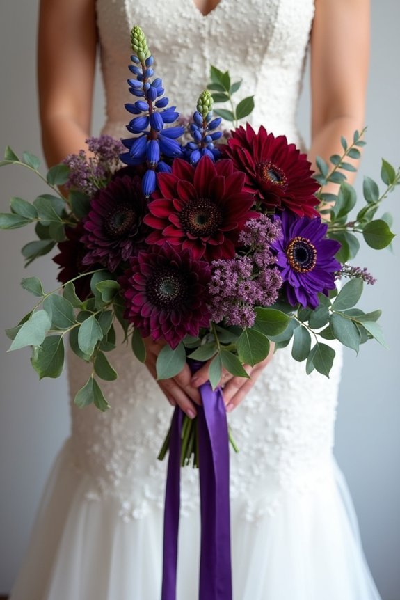 elegant jewel tone wedding bouquets