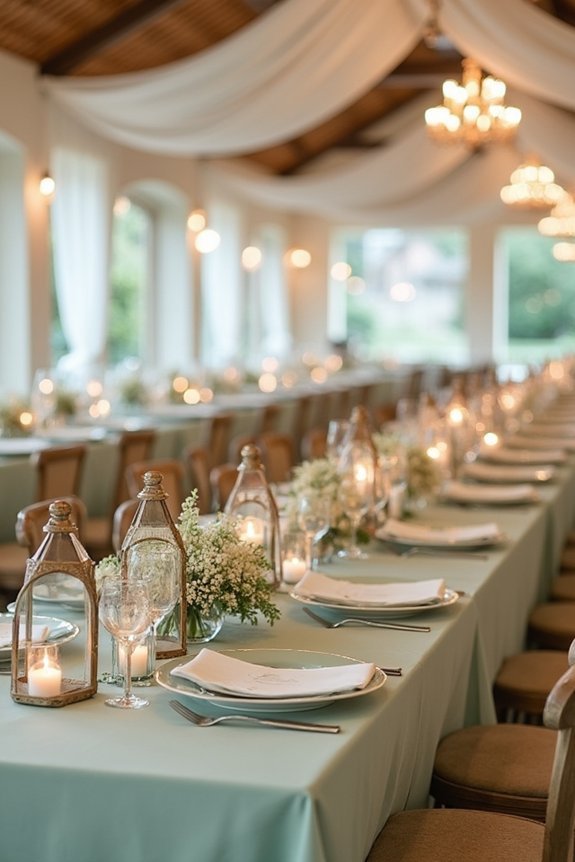 elegant lighting and linens