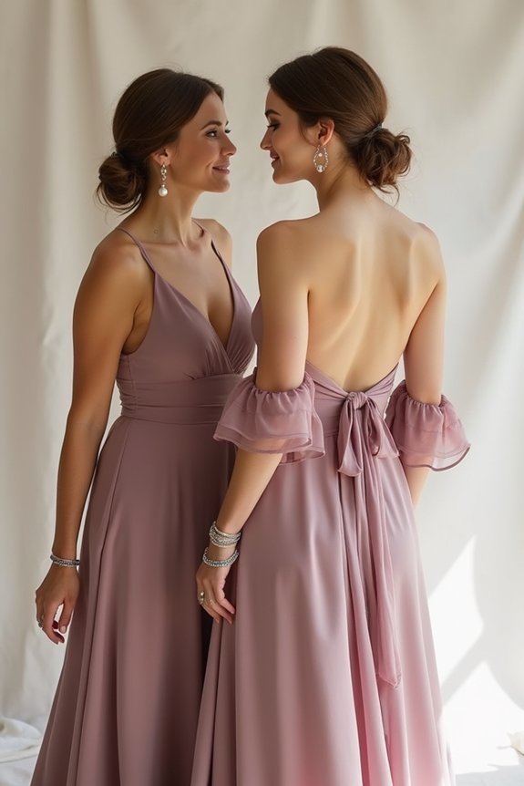 elegant mauve dress accessories
