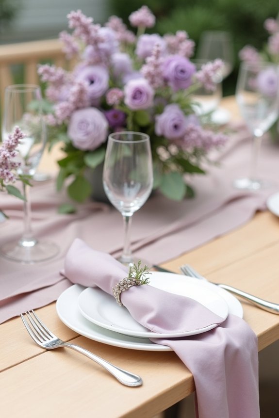 elegant mauve table settings