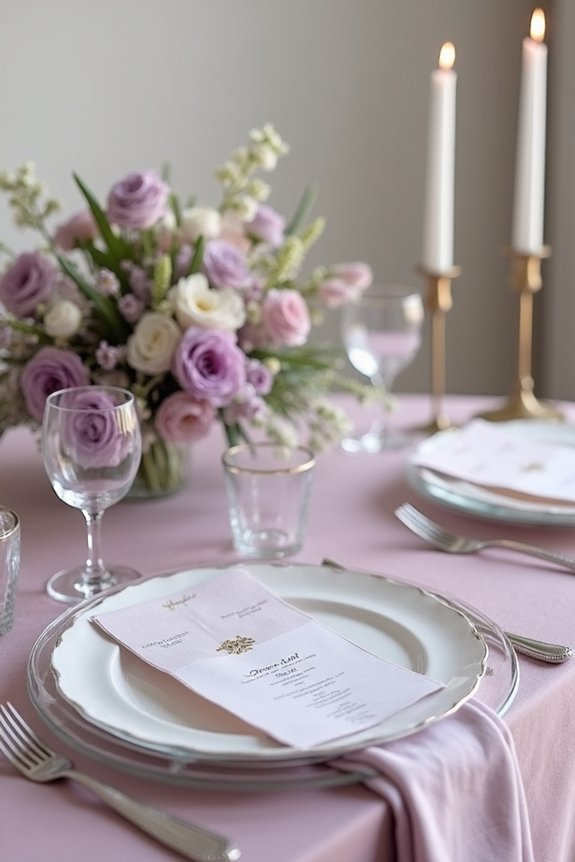elegant mauve table styling