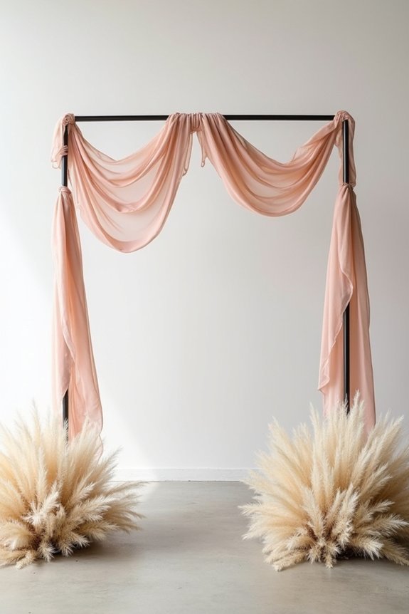 elegant minimalist blush arch