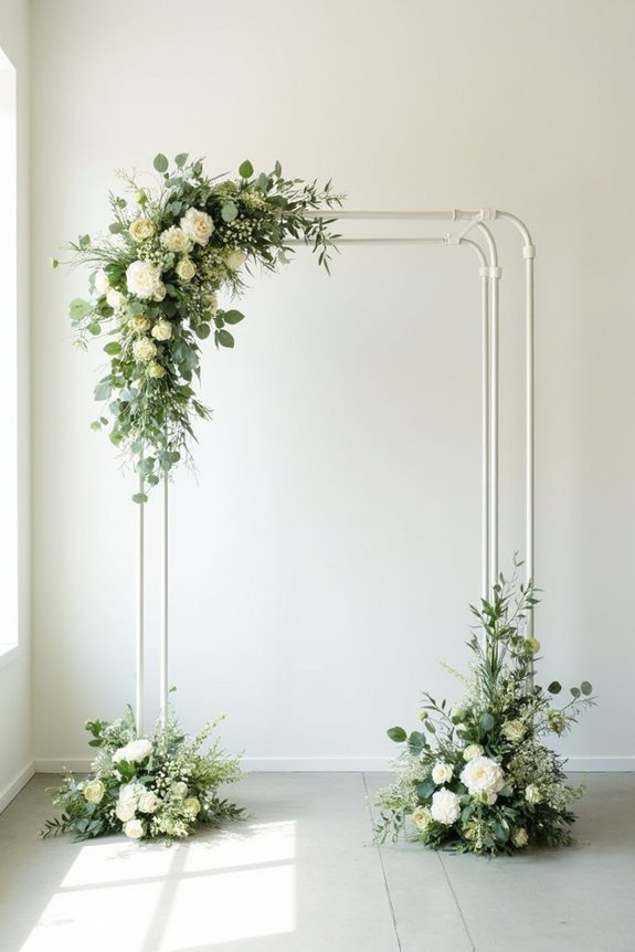 elegant minimalist wedding arch