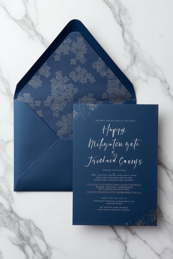 elegant navy wedding stationery