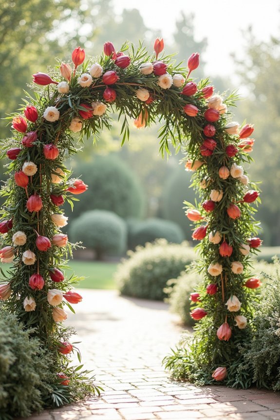 elegant protea wedding arches
