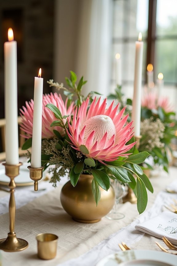 elegant protea wedding decor