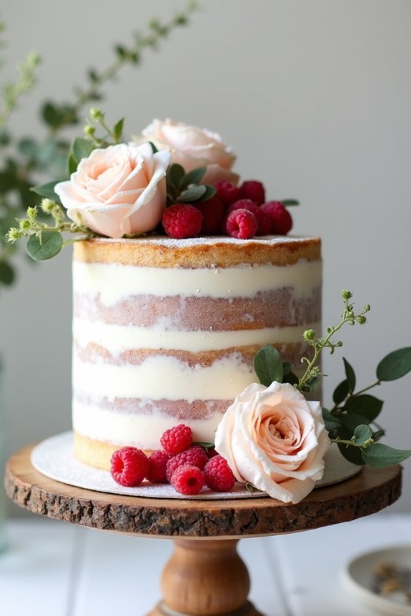 elegant semi naked fruit cake