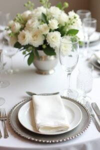 elegant silver wedding decor