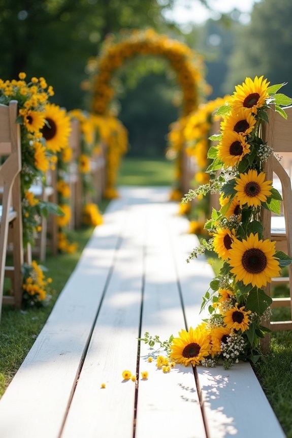 elegant sunflower garland swags