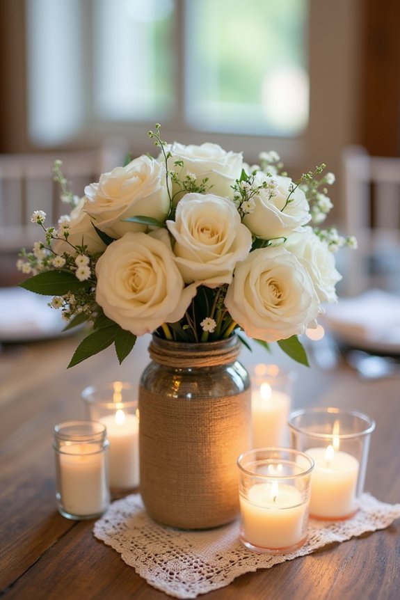 elegant texture combination centerpieces