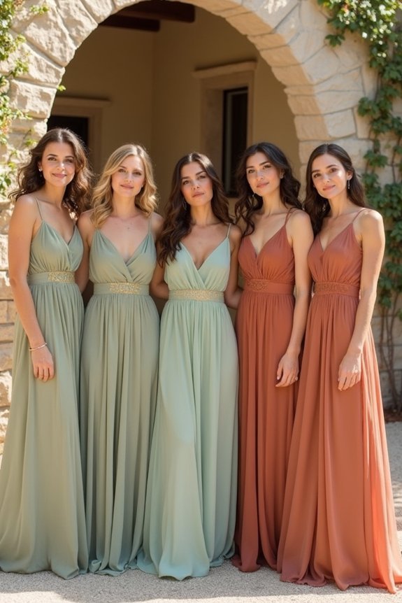 elegant tuscan bridesmaid accessories