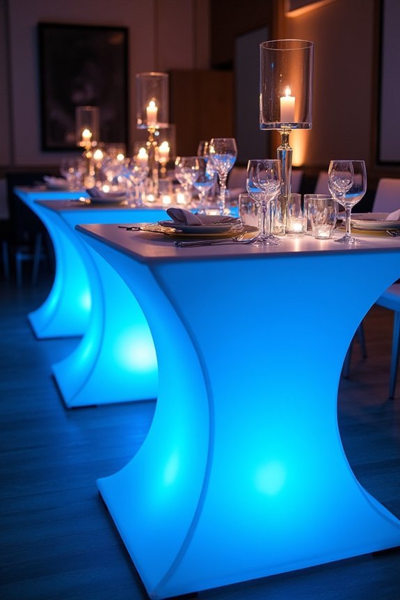 elegant under table uplighting