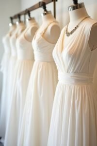 elegant white bridesmaid attire