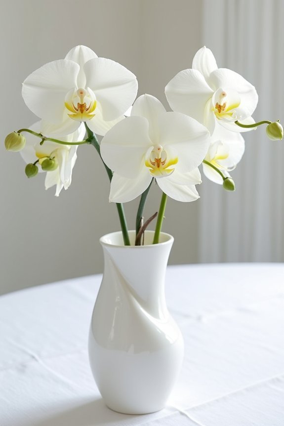 elegant white orchid centerpieces