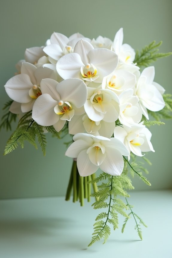elegant white orchids romance