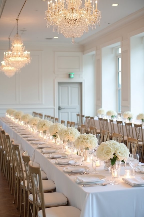 elegant white wedding decor