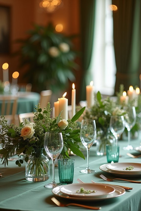 emerald centerpieces with lighting