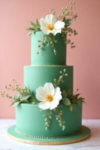 emerald green wedding cake