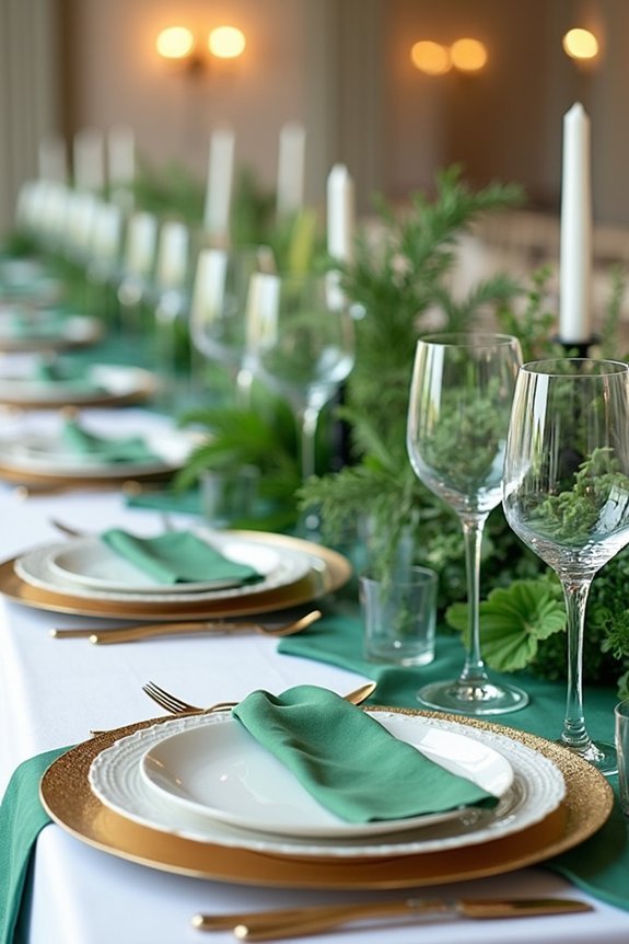emerald green wedding decor
