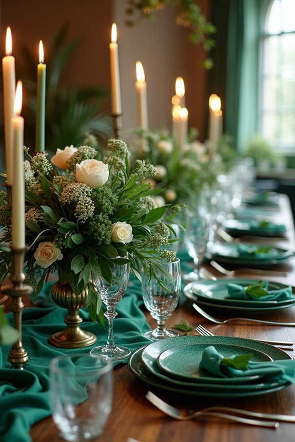 emerald themed wedding elegance