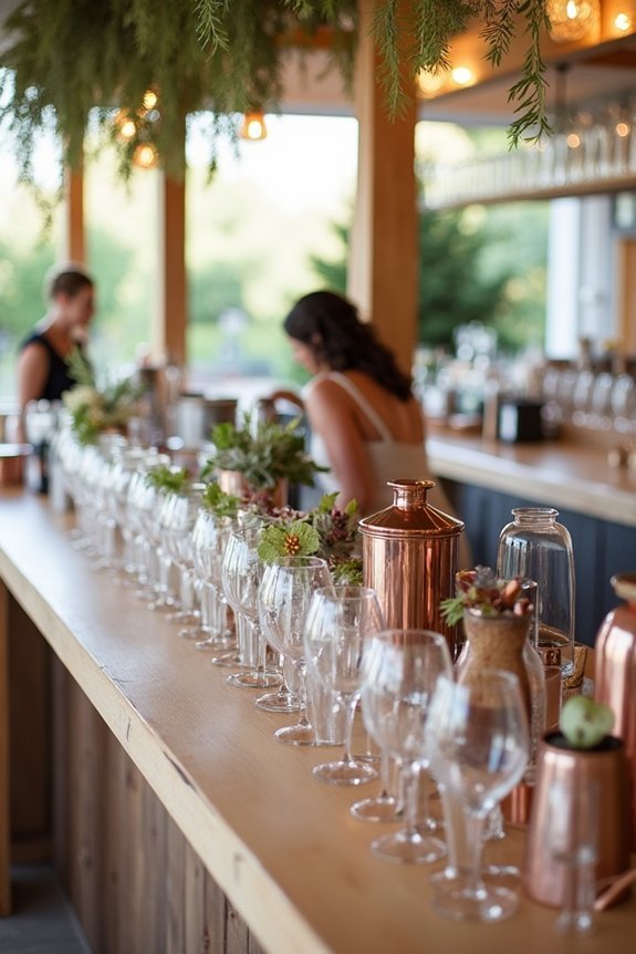 engaging cocktail bar setup