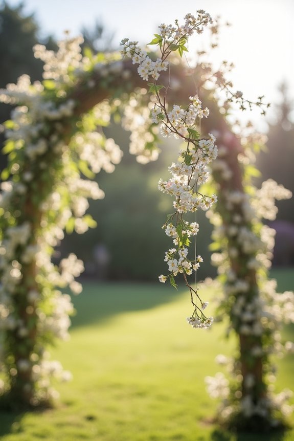 ethereal floating flower arches