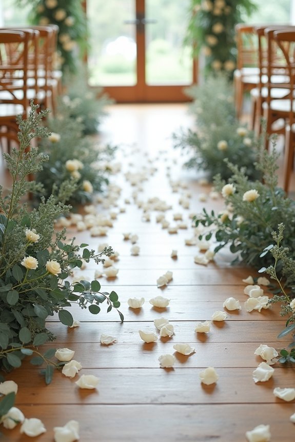 eucalyptus aisle decoration ideas