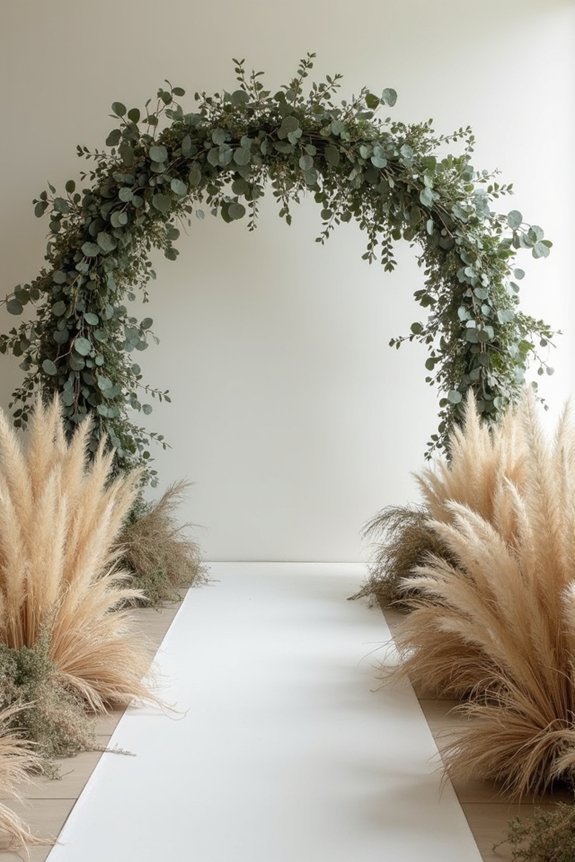 eucalyptus and pampas elegance