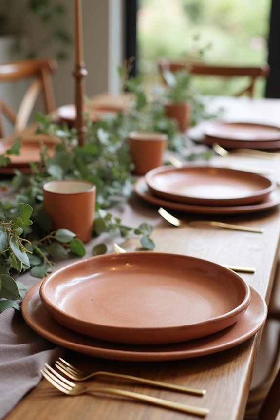 eucalyptus and terracotta elegance
