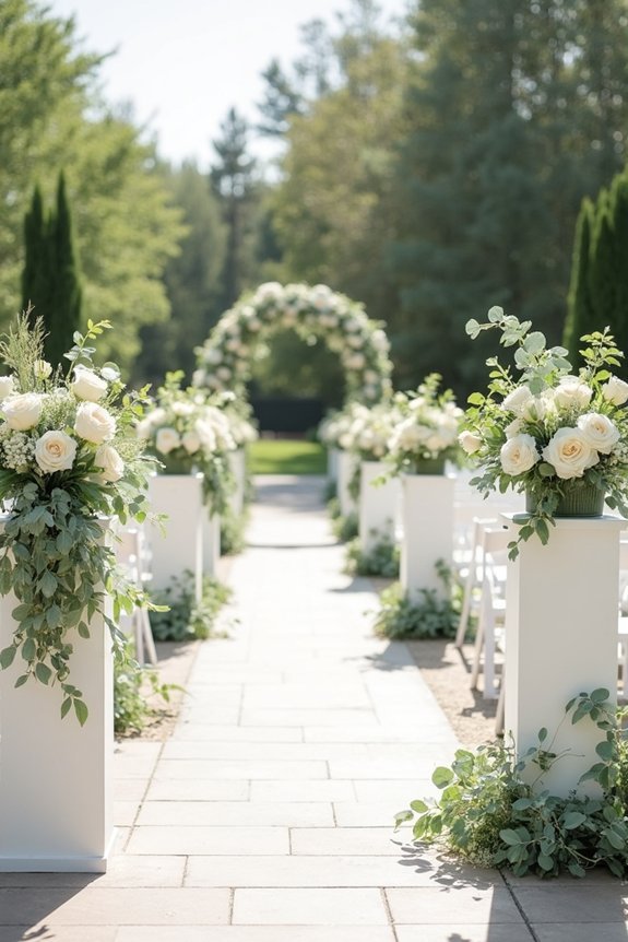 eucalyptus and white florals