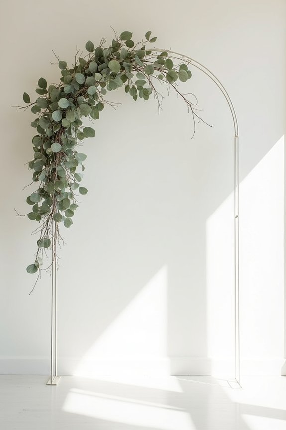 eucalyptus arch with minimalism