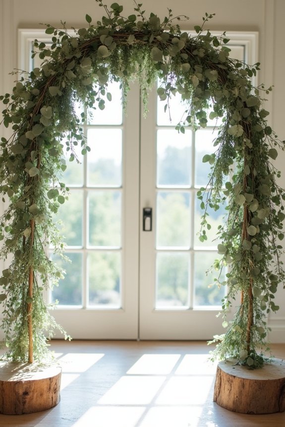 eucalyptus arches enhance weddings