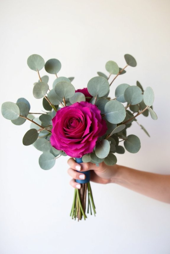 eucalyptus bouquets with accents