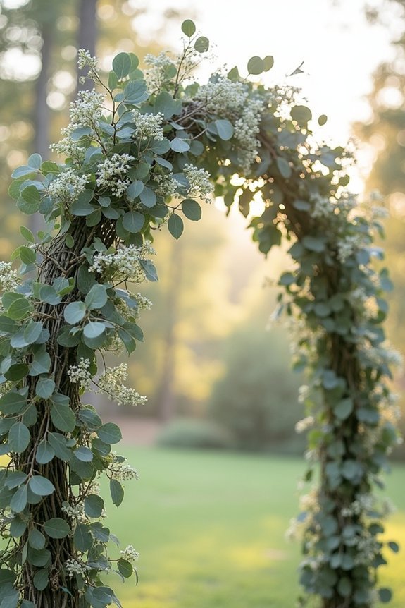 eucalyptus floral arch ideas