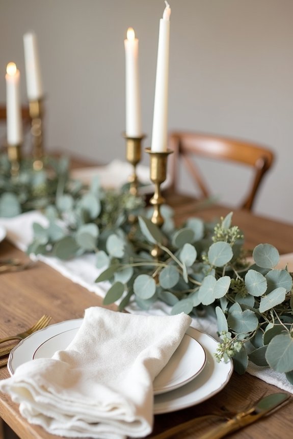 eucalyptus linen candlelight elegance