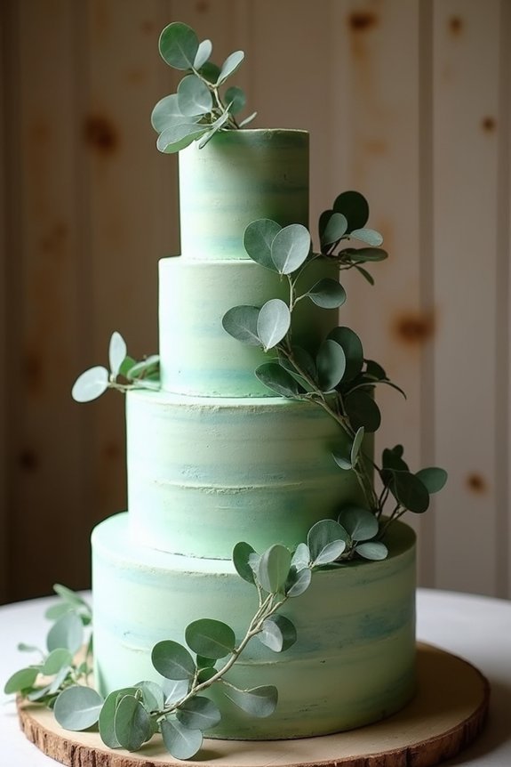 eucalyptus textured buttercream cake