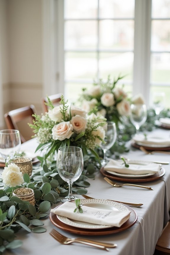 eucalyptus themed wedding decor